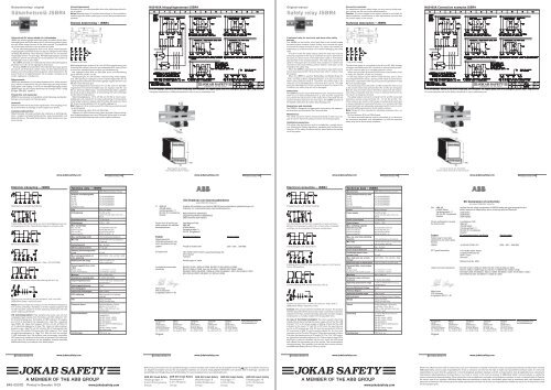 Säkerhetsrelä JSBR4 Safety relay JSBR4