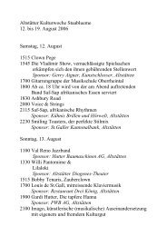 Altstätter Kulturwoche Staablueme 12. bis 19. August 2006 Samstag ...