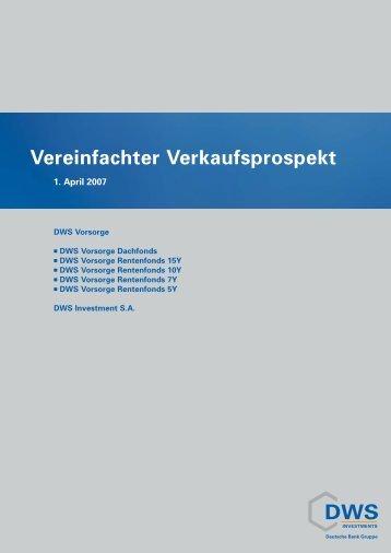 Vereinfachter Verkaufsprospekt