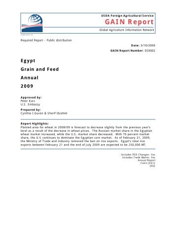Egypt - Foreign Agricultural Service