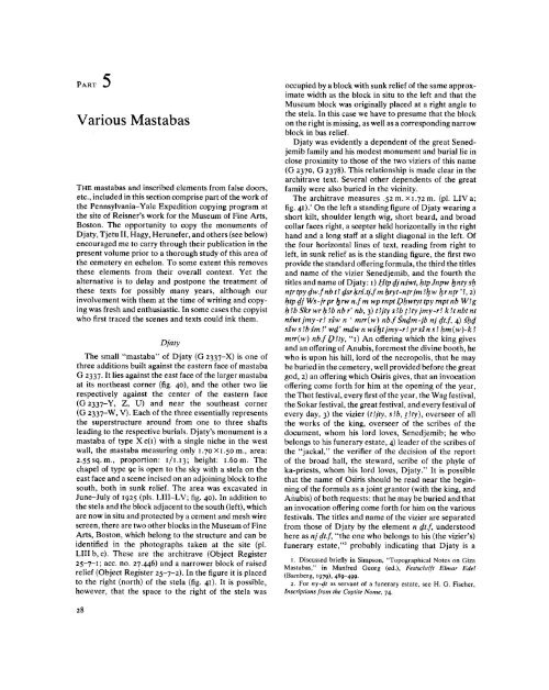 Various Mastabas - Giza Archives Project