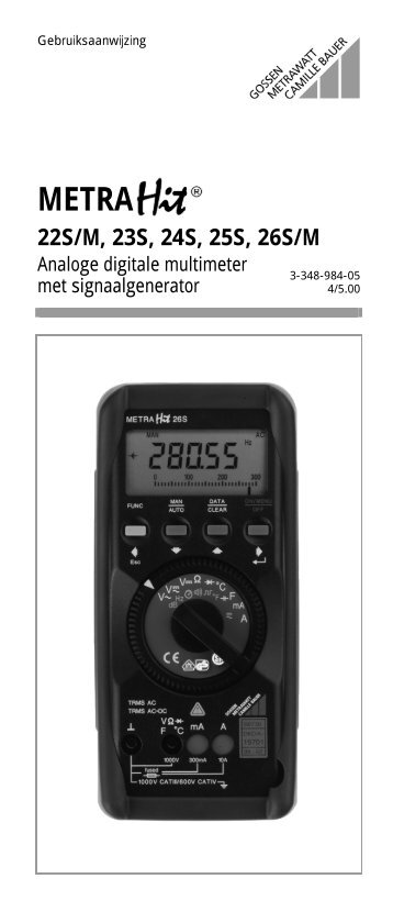 22S/M, 23S, 24S, 25S, 26S/M - Gossen-Metrawatt