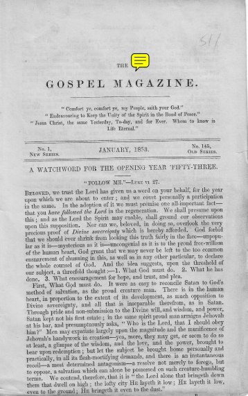 GOSPEL },[AGAZINE" - The Gospel Magazine