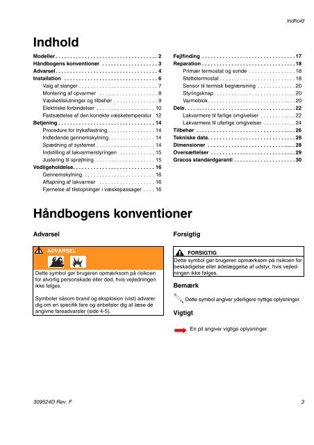 309524f , Viscon HP Højtrykslakvarmer - Graco Inc.