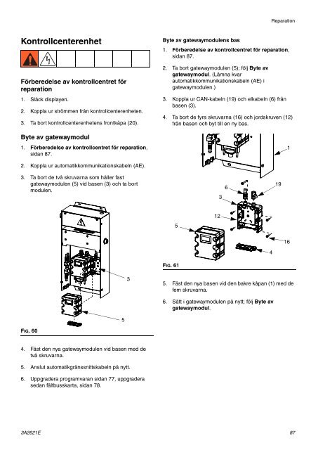 3A2621E - PCF, Instructions-Parts, Swedish