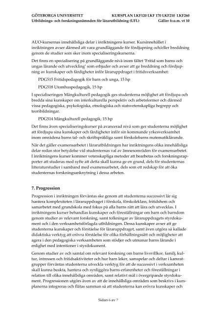 Kommentarmaterial för LKF och KUFA VT10 - Göteborgs universitet