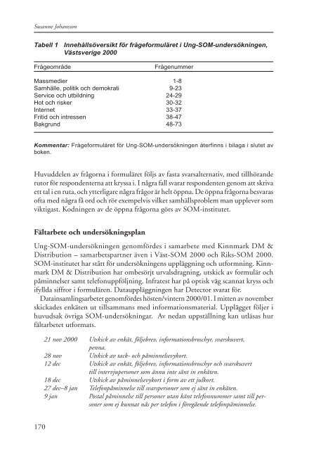 Ung-SOM-undersökningen i Västsverige 2000 - Göteborgs universitet