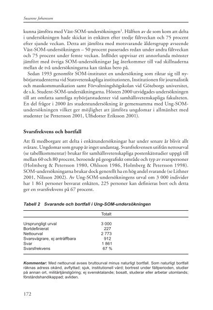 Ung-SOM-undersökningen i Västsverige 2000 - Göteborgs universitet