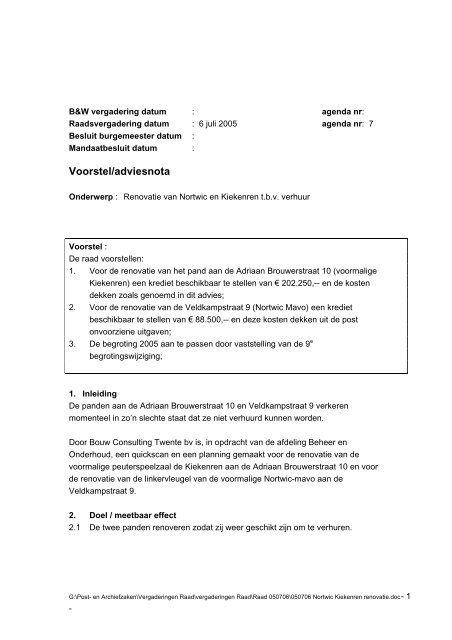 Brondocument adviesnota - Gemeente Haaksbergen