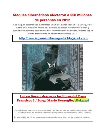 Ataques cibernéticos afectaron a 550 millones de personas en 2012