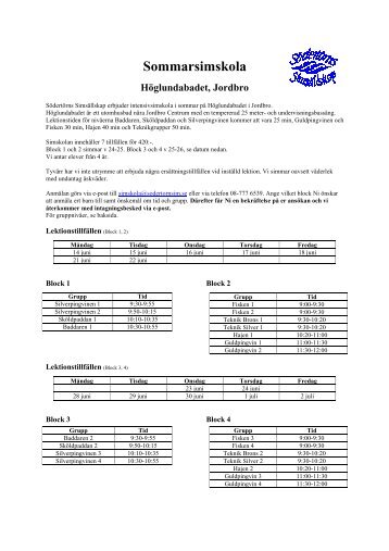 Sommarsimskola Höglunda - Haninge