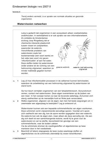 Eindexamen biologie vwo 2007-II - Havovwo.nl