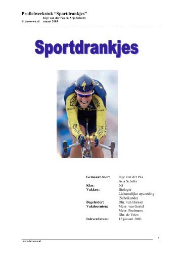 Profielwerkstuk “Sportdrankjes” - Havovwo.nl