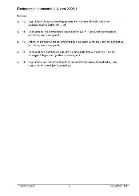 Eindexamen economie 1-2 vwo 2008-I - Havovwo.nl