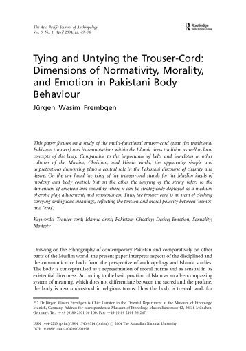 Tying and Untying the Trouser-Cord - University of Hawaii