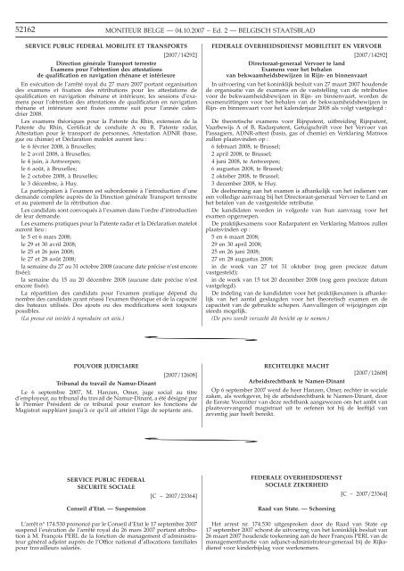 Staatsblad Moniteur - FOD Volksgezondheid, Veiligheid van de ...