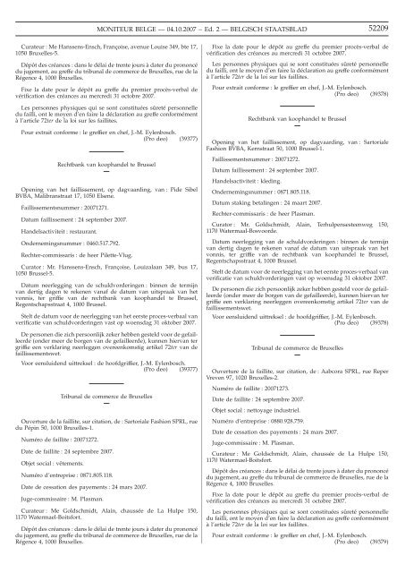 Staatsblad Moniteur - FOD Volksgezondheid, Veiligheid van de ...