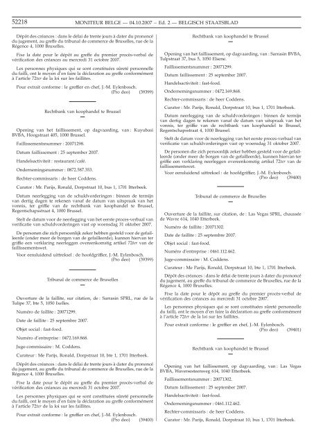 Staatsblad Moniteur - FOD Volksgezondheid, Veiligheid van de ...