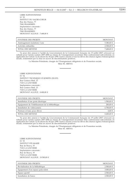 Staatsblad Moniteur - FOD Volksgezondheid, Veiligheid van de ...