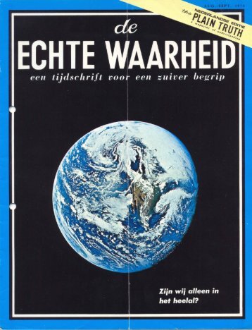 Echte Waarheid 1970 (No 0809) Aug-Sep - Herbert W. Armstrong ...