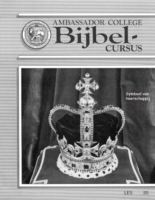 AC Bijbel Cursus Les 20 - Herbert W. Armstrong Library and Archives