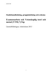 Examensarbete och Vetenskaplig teori och metod (VTM) 7,5 hp