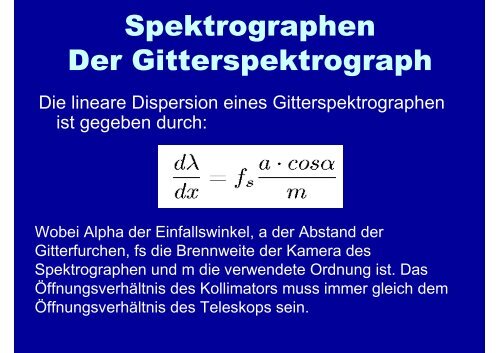 Spektrographen Der Gitterspektrograph