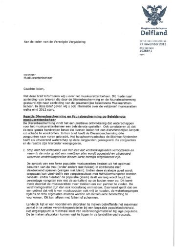 1. Informerende brief VV inzak muskusrattenbeheer - Delfland