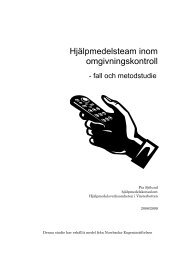 Hjälpmedelsteam inom omgivningskontroll - Hjälpmedelsinstitutet