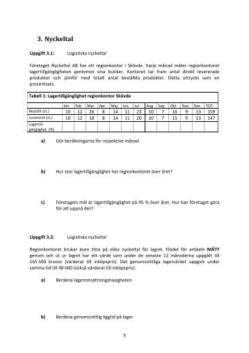 Övning 3 Nyckeltal