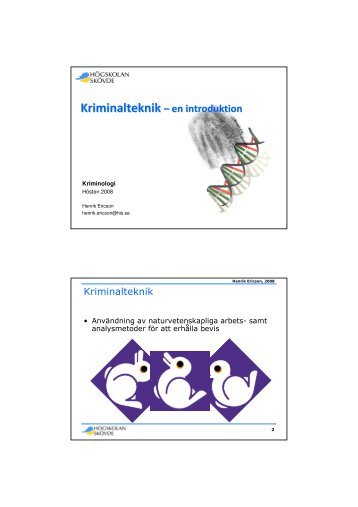 Kriminalteknik – en introduktion