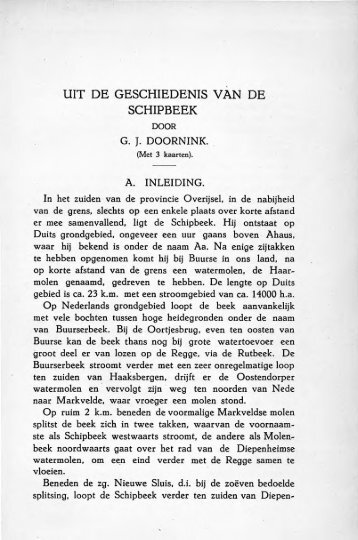 Uit de geschiedenis van de Schipbeek - Historisch Centrum Overijssel
