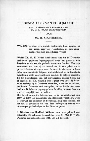 Genealogie van Boe(c)kholt - Historisch Centrum Overijssel