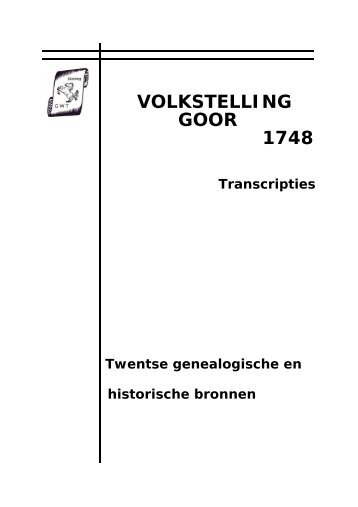 Volkstelling 1748 Goor - Historisch Centrum Overijssel