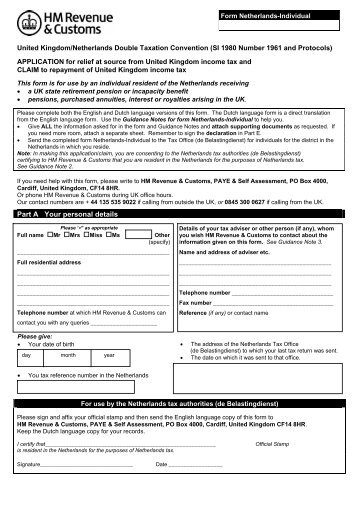 Form Netherlands-Individual - HM Revenue & Customs