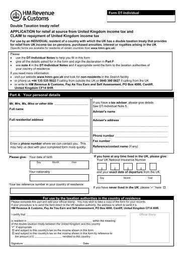 Form DT-Individual_English_Swedish - HM Revenue & Customs