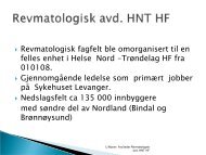 Sykepleiepoliklinikk ved Revmatologisk avd. - Helse Nord-Trøndelag HF