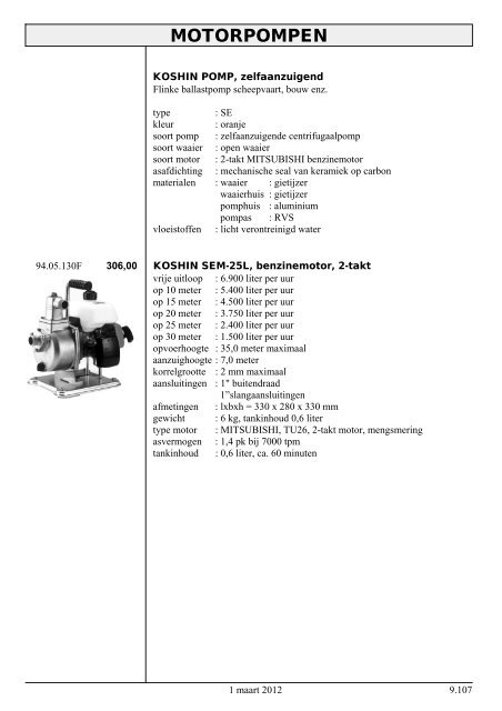 MOTORPOMPEN - P. Hoenderop