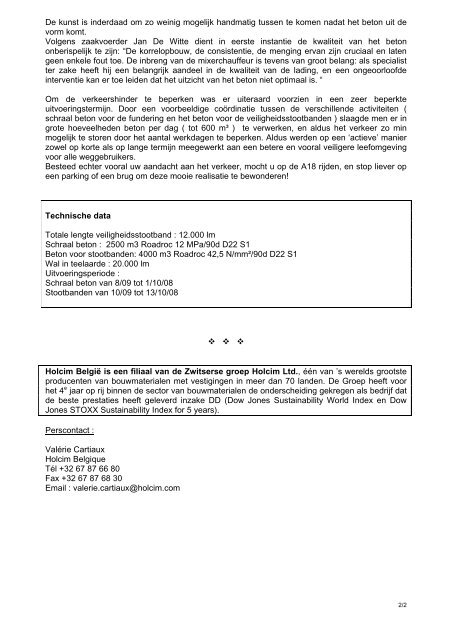 Nieuws HOLCIM BETON WERKT ACTIEF MEE AAN DE ...