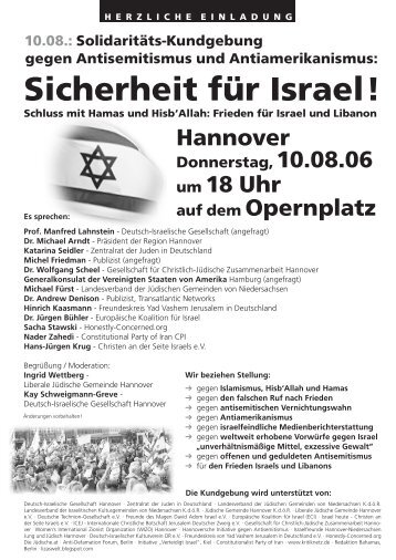 Sicherheit für Israel! - Honestly Concerned