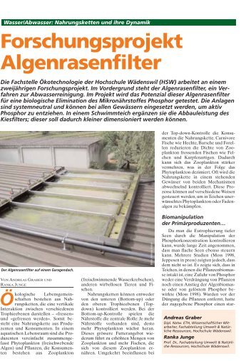 Forschungsprojekt Algenrasenfilter - Institut für Umwelt und ...