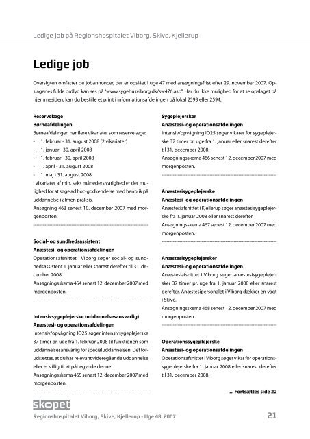 personaleblad for Regionshospitalet Viborg, Skive, Kjellerup