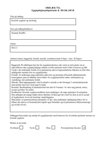 Kronisk sygdom og mestring - Hospitalsenhed Midt