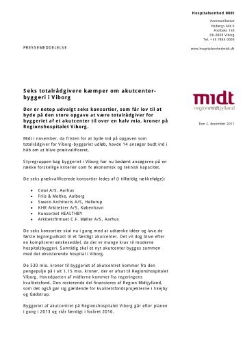 pressemeddelelse - Hospitalsenhed Midt