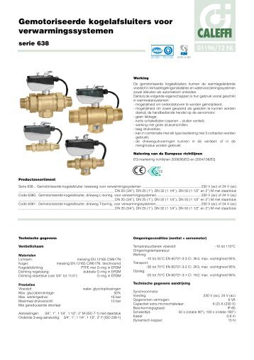 Gemotoriseerde kogelafsluiters voor verwarmingssystemen - Caleffi