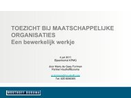 TOEZICHT BIJ MAATSCHAPPELIJKE ORGANISATIES Een ...