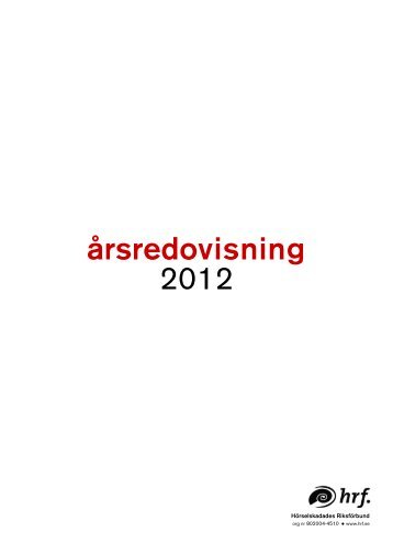 årsredovisning 2012 - Hrf