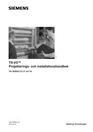 TX-I/O™ Projekterings- och installationshandbok - Siemens Building ...