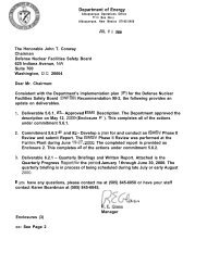 July 21, 2000, Department letter forwarding the quarterly report on ...