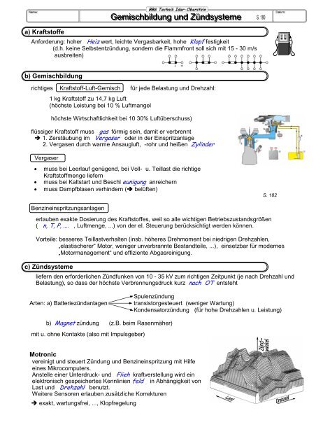 Gemischbildung und Zündsysteme Gemischbildung ... - H. Klinkner